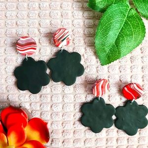 Handmade polymer clay hanging earrings